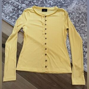 Vici Mustard Button-Down Women's Shirt Sz S
